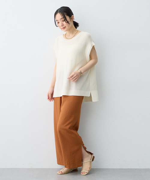 anyfee(エニフィー)の「【anyfee/大きいサイズ】透かし編みノースリトップス(その他トップス・レディース・アイボリー/ブラック・3L/LL/5L/4L)」の5枚目の写真