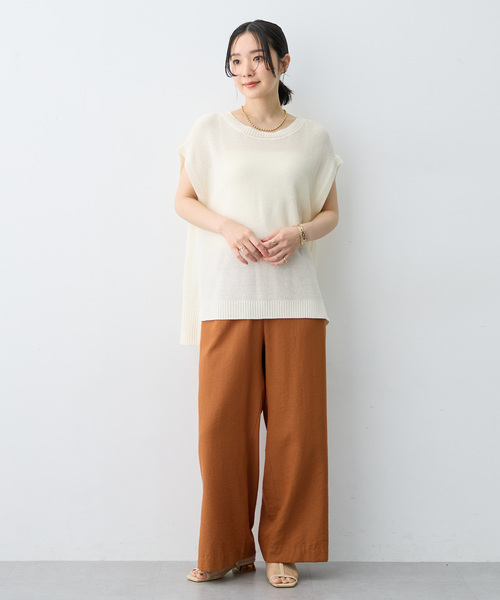 anyfee(エニフィー)の「【anyfee/大きいサイズ】透かし編みノースリトップス(その他トップス・レディース・アイボリー/ブラック・3L/LL/5L/4L)」の6枚目の写真