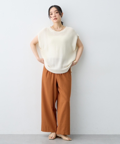 anyfee(エニフィー)の「【anyfee/大きいサイズ】透かし編みノースリトップス(その他トップス・レディース・アイボリー/ブラック・3L/LL/5L/4L)」の7枚目の写真