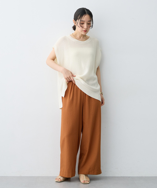 anyfee(エニフィー)の「【anyfee/大きいサイズ】透かし編みノースリトップス(その他トップス・レディース・アイボリー/ブラック・3L/LL/5L/4L)」の8枚目の写真