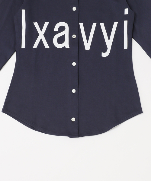 Oriens JOURNAL STANDARD(オリエンス ジャーナルスタンダード)の「lxavyi シェイプシャツ(Tシャツ/カットソー・レディース・ネイビー/ライトグレー・FREE)」の9枚目の写真