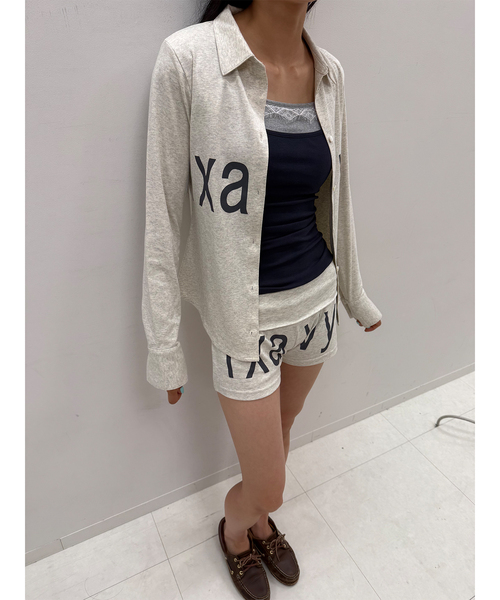 Oriens JOURNAL STANDARD(オリエンス ジャーナルスタンダード)の「lxavyi シェイプシャツ(Tシャツ/カットソー・レディース・ネイビー/ライトグレー・FREE)」の4枚目の写真