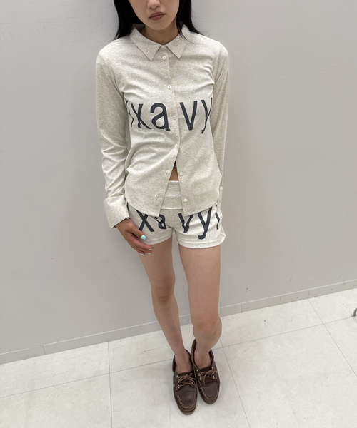 Oriens JOURNAL STANDARD(オリエンス ジャーナルスタンダード)の「lxavyi シェイプシャツ(Tシャツ/カットソー・レディース・ネイビー/ライトグレー・FREE)」の7枚目の写真
