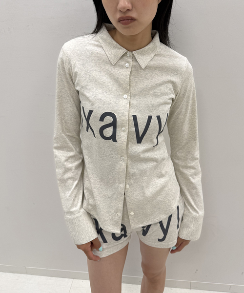 Oriens JOURNAL STANDARD(オリエンス ジャーナルスタンダード)の「lxavyi シェイプシャツ(Tシャツ/カットソー・レディース・ネイビー/ライトグレー・FREE)」の8枚目の写真