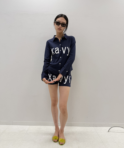 Oriens JOURNAL STANDARD(オリエンス ジャーナルスタンダード)の「lxavyi シェイプシャツ(Tシャツ/カットソー・レディース・ネイビー/ライトグレー・FREE)」の10枚目の写真