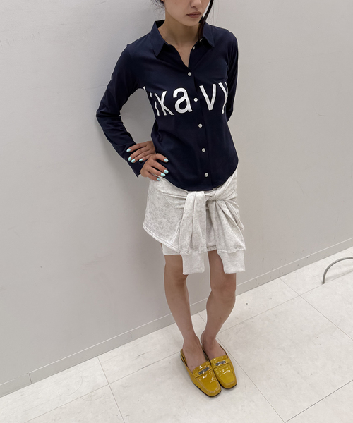Oriens JOURNAL STANDARD(オリエンス ジャーナルスタンダード)の「lxavyi シェイプシャツ(Tシャツ/カットソー・レディース・ネイビー/ライトグレー・FREE)」の15枚目の写真