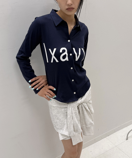 Oriens JOURNAL STANDARD(オリエンス ジャーナルスタンダード)の「lxavyi シェイプシャツ(Tシャツ/カットソー・レディース・ネイビー/ライトグレー・FREE)」の16枚目の写真