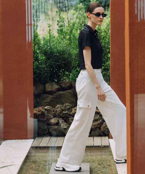 OBER GOLF（オーベルゴルフ）の「ベーシックオープンポロトップ(ブラック)（Tシャツ/カットソー・レディース・ブラック・SMALL/MEDIUM）」の4枚目の写真