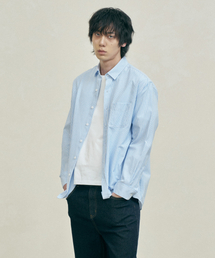 エッセンシャルストライプシャツスカイブルー