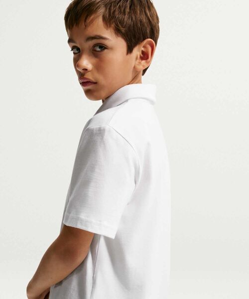 NIKE(ナイキ)の「ナイキ スポーツウェア クラブ ジュニア ニット ショートスリーブ ポロ / Nike Sportswear Club Big Kids' Knit Short-Sleeve Polo IF2841-100 White(ポロシャツ・キッズ・ホワイト・160/150/140/130)」の12枚目の写真