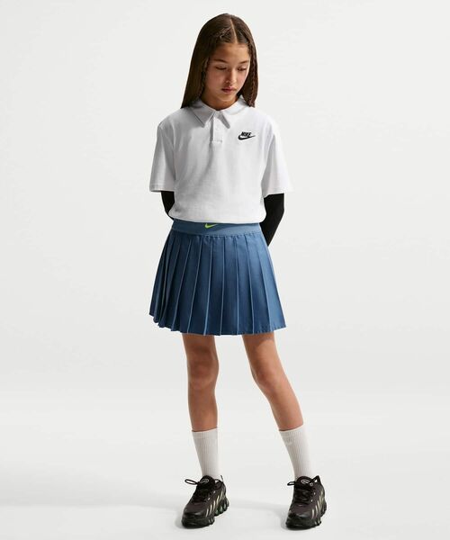 NIKE(ナイキ)の「ナイキ スポーツウェア クラブ ジュニア ニット ショートスリーブ ポロ / Nike Sportswear Club Big Kids' Knit Short-Sleeve Polo IF2841-100 White(ポロシャツ・キッズ・ホワイト・160/150/140/130)」の13枚目の写真