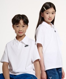 NIKE | ナイキ スポーツウェア クラブ ジュニア ニット ショートスリーブ ポロ / Nike Sportswear Club Big Kids' Knit Short-Sleeve Polo IF2841-100 White(ポロシャツ)
