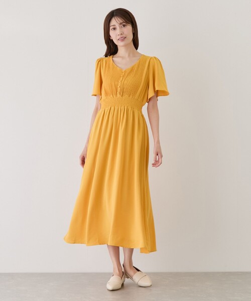 Jayro(ジャイロ)の「ピンタックフロントシフォンワンピース(ワンピース・レディース・ネイビー/ブルー/イエロー/ピンク/ホワイト系その他・M)」の4枚目の写真