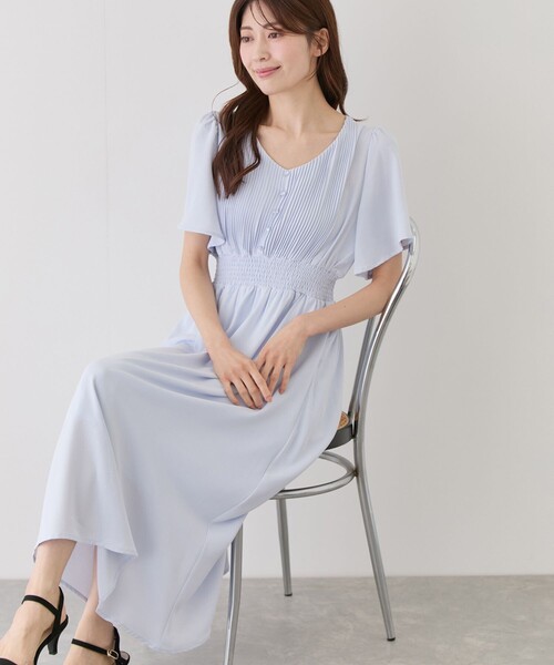 Jayro(ジャイロ)の「ピンタックフロントシフォンワンピース(ワンピース・レディース・ネイビー/ブルー/イエロー/ピンク/ホワイト系その他・M)」の3枚目の写真