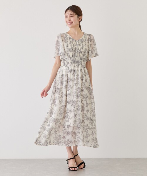 Jayro(ジャイロ)の「ピンタックフロントシフォンワンピース(ワンピース・レディース・ネイビー/ブルー/イエロー/ピンク/ホワイト系その他・M)」の6枚目の写真