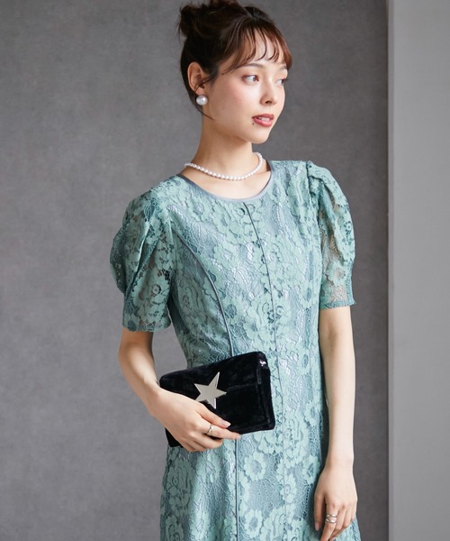 anne by RANAN（anne by RANAN）の「花柄レースフレアーシルエットドレス（ドレス・レディース・ブラック/グレー/セージグリーン・L/SP/M/LL）」の13枚目の写真