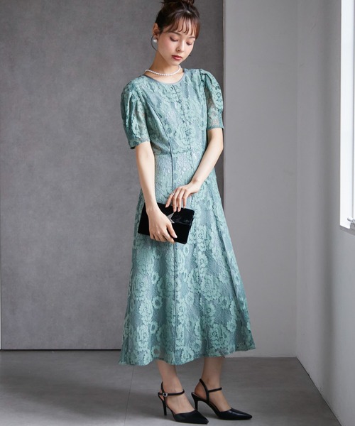 anne by RANAN（anne by RANAN）の「花柄レースフレアーシルエットドレス（ドレス・レディース・ブラック/グレー/セージグリーン・L/SP/M/LL）」の16枚目の写真