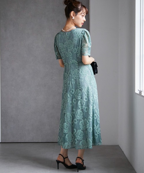 anne by RANAN（anne by RANAN）の「花柄レースフレアーシルエットドレス（ドレス・レディース・ブラック/グレー/セージグリーン・L/SP/M/LL）」の18枚目の写真