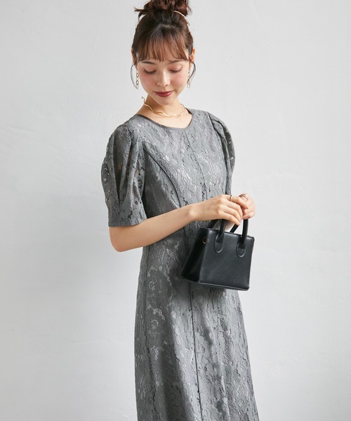 anne by RANAN（anne by RANAN）の「花柄レースフレアーシルエットドレス（ドレス・レディース・ブラック/グレー/セージグリーン・L/SP/M/LL）」の20枚目の写真