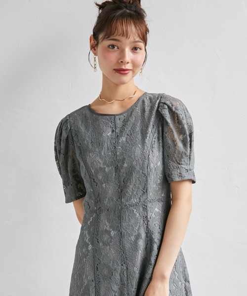 anne by RANAN（anne by RANAN）の「花柄レースフレアーシルエットドレス（ドレス・レディース・ブラック/グレー/セージグリーン・L/SP/M/LL）」の21枚目の写真