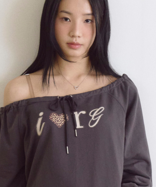 ROGIN N ROSIE（ロギンエンロージー）の「I Luv RnR Leopard String Point Long Sleeve Charcoal（Tシャツ/カットソー・レディース・その他・FREE）」の2枚目の写真