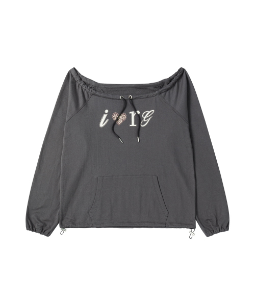 ROGIN N ROSIE（ロギンエンロージー）の「I Luv RnR Leopard String Point Long Sleeve Charcoal（Tシャツ/カットソー・レディース・その他・FREE）」の3枚目の写真
