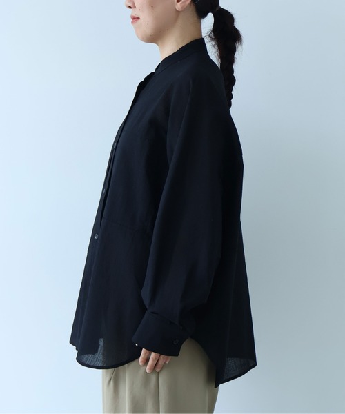 yuni（ユニ　）の「sheer summer ウールPolyester Voil wander shirt（シャツ/ブラウス・レディース・グリーン/ブラック・FREE）」の13枚目の写真