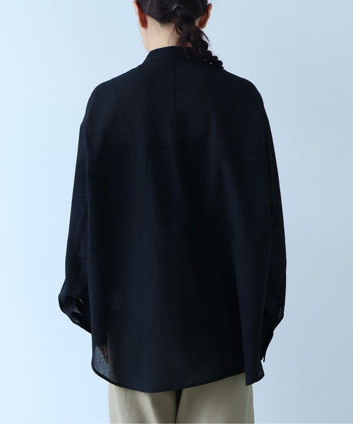 yuni（ユニ　）の「sheer summer ウールPolyester Voil wander shirt（シャツ/ブラウス・レディース・グリーン/ブラック・FREE）」の14枚目の写真