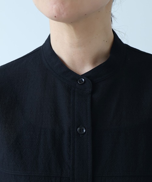 yuni（ユニ　）の「sheer summer ウールPolyester Voil wander shirt（シャツ/ブラウス・レディース・グリーン/ブラック・FREE）」の15枚目の写真