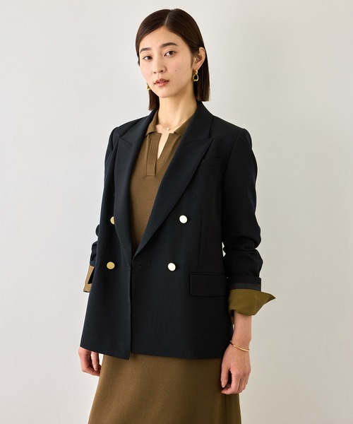 ROPE'（ロペ）の「ウールメタル釦ジャケット【一部店舗限定サイズ】（テーラードジャケット・レディース・キャメル/ネイビー・38/36）」の2枚目の写真