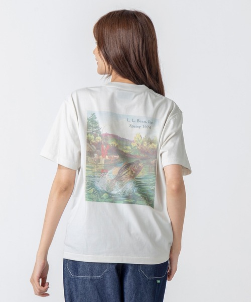 L.L.Bean(エルエルビーン)の「【JAPAN EDITION】ビーンズ 1974 カタログ・ティ(Tシャツ/カットソー・レディース・ブラウン/ピンク/アイボリー・MEDIUM)」の2枚目の写真