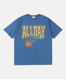 ALL DAY HOOPS（オールデイフープス）の「オールデイビロゴバンファルティブルー（Tシャツ/カットソー）」