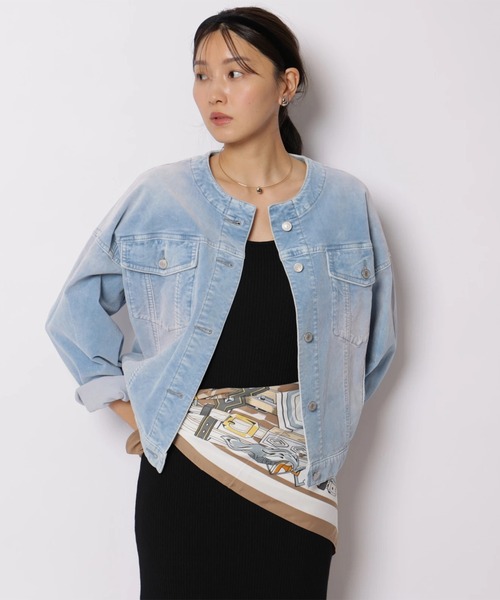 JUSGLITTY（ジャスグリッティー）の「メルティノーカラーＧジャン（その他アウター・レディース・オフホワイト/ライトブルー/ブルー系その他3・1/2）」の11枚目の写真