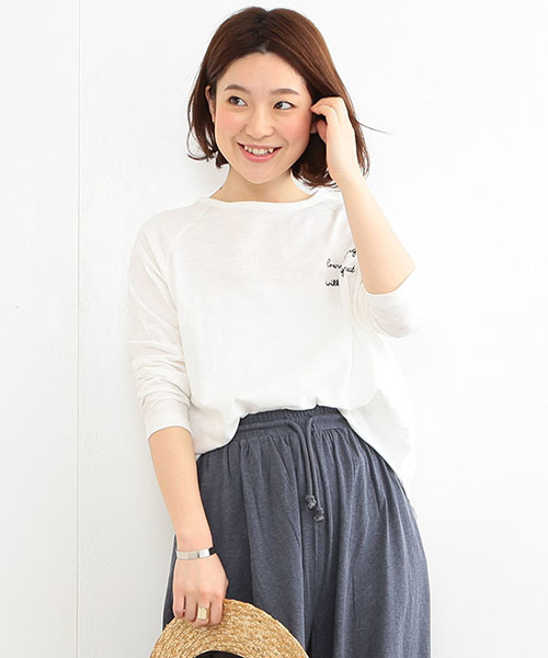 B:MING by BEAMS(ビーミングバイビームス)の「ビーミング by ビームス / ラグランプリント Tシャツ(Tシャツ/カットソー・レディース・ホワイト/ライトグレー/ブラック・ONE SIZE)」の2枚目の写真