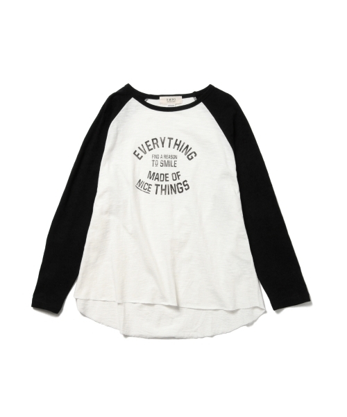 B:MING by BEAMS(ビーミングバイビームス)の「ビーミング by ビームス / ラグランプリント Tシャツ(Tシャツ/カットソー・レディース・ホワイト/ライトグレー/ブラック・ONE SIZE)」の4枚目の写真