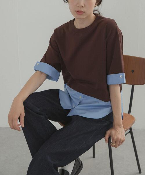 URBAN RESEARCH DOORS(アーバンリサーチドアーズ)の「フェイクレイヤードニットプルオーバー(ニット/セーター・レディース・ブラック系その他/ブラウン系その他/ブルー系その他・FREE)」の2枚目の写真