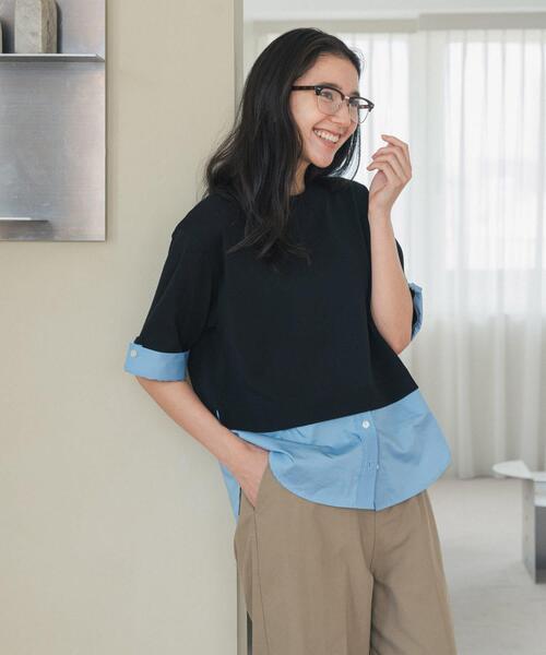 URBAN RESEARCH DOORS(アーバンリサーチドアーズ)の「フェイクレイヤードニットプルオーバー(ニット/セーター・レディース・ブラック系その他/ブラウン系その他/ブルー系その他・FREE)」の4枚目の写真