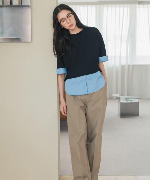 URBAN RESEARCH DOORS(アーバンリサーチドアーズ)の「フェイクレイヤードニットプルオーバー(ニット/セーター・レディース・ブラック系その他/ブラウン系その他/ブルー系その他・FREE)」の9枚目の写真