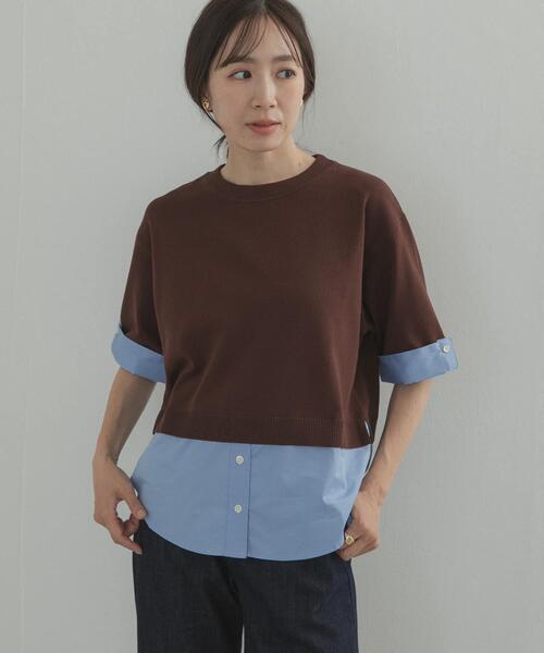 URBAN RESEARCH DOORS(アーバンリサーチドアーズ)の「フェイクレイヤードニットプルオーバー(ニット/セーター・レディース・ブラック系その他/ブラウン系その他/ブルー系その他・FREE)」の16枚目の写真