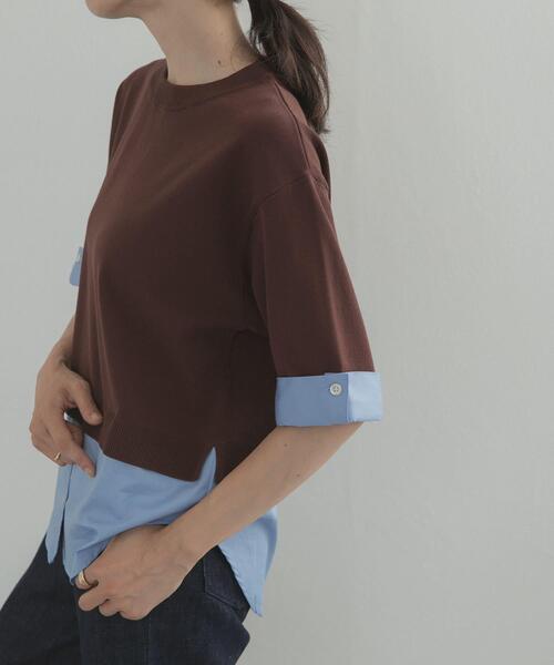URBAN RESEARCH DOORS(アーバンリサーチドアーズ)の「フェイクレイヤードニットプルオーバー(ニット/セーター・レディース・ブラック系その他/ブラウン系その他/ブルー系その他・FREE)」の17枚目の写真