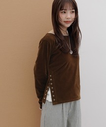 JEANASIS | 【フィー企画】ベロアサイドスナップロンT/1048179(Tシャツ/カットソー)