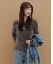 JEANASIS | 【フィー企画】ベロアサイドスナップロンT/1048179(Tシャツ/カットソー)