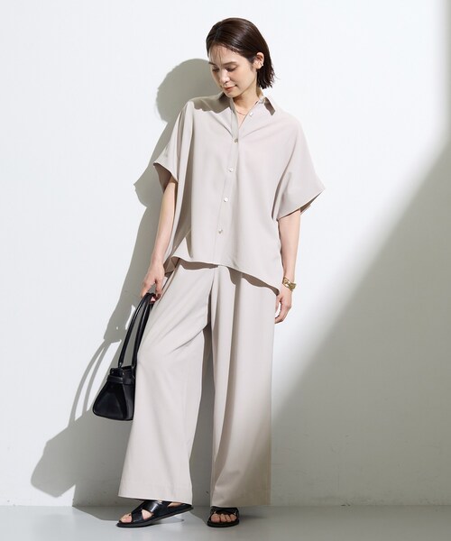 INDIVI（インディヴィ）の「【SETUP可／清涼感〇】ウエストゴム イージーワイドパンツ（その他パンツ・レディース・ブラック/グリーン/ライトベージュ・40/38/36/05/15 /13）」の15枚目の写真