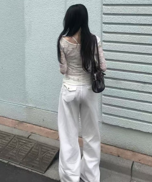 Sibra(シブラ)の「【新SIZE追加】花柄レース七分袖トップス(Tシャツ/カットソー・レディース・ホワイト・M/S/L)」の12枚目の写真