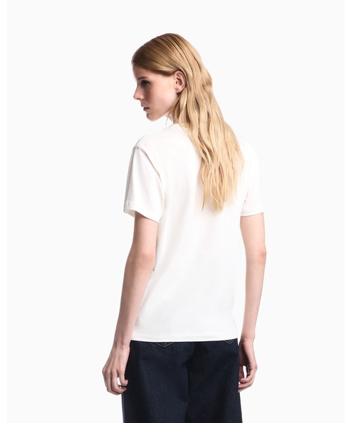 EMPORIO ARMANI(エンポリオアルマーニ)の「【エンポリオ アルマーニ】コットンジャージー Tシャツ Capsule Boteh(Tシャツ/カットソー・レディース・ベージュ/ネイビー・LARGE/SMALL/MEDIUM/X-SMALL)」の10枚目の写真