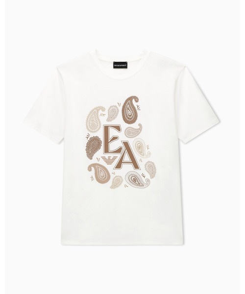 EMPORIO ARMANI(エンポリオアルマーニ)の「【エンポリオ アルマーニ】コットンジャージー Tシャツ Capsule Boteh(Tシャツ/カットソー・レディース・ベージュ/ネイビー・LARGE/SMALL/MEDIUM/X-SMALL)」の9枚目の写真