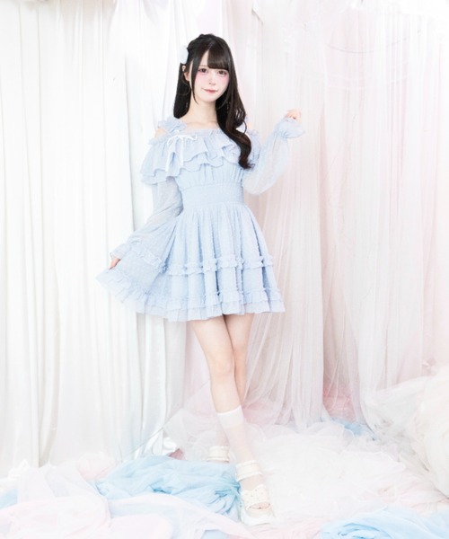 LAFARY(ラファリー)の「フリルオフショルワンピ(ワンピース・レディース・ホワイト/ピンク/ブルー・FREE)」の20枚目の写真