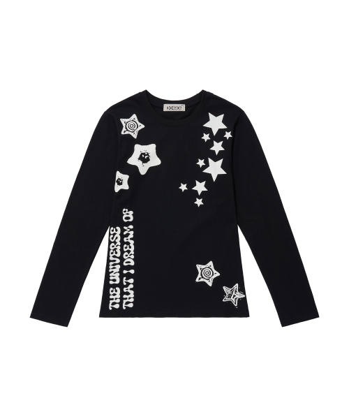 KKEEE(ケーケーイーイー)の「スターカインドロングスリーブ(2カラー)(Tシャツ/カットソー・レディース・ホワイト/ブラック・FREE)」の6枚目の写真