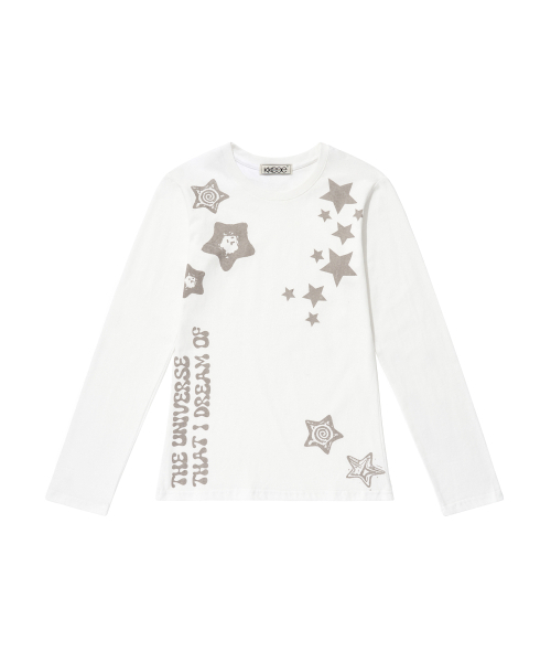 KKEEE(ケーケーイーイー)の「スターカインドロングスリーブ(2カラー)(Tシャツ/カットソー・レディース・ホワイト/ブラック・FREE)」の10枚目の写真