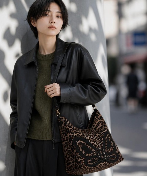 Burner(バーナー)の「【Leathen Leather(レーセンレザー)】レオパード柄 ワイドショルダートートバッグ lea-shbag-29-17【RBTS】(ショルダーバッグ・メンズ・ベージュ・FREE)」の7枚目の写真